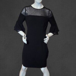 AIDAN MATTOX Black Tie Evening Bodycon Dress sz 10